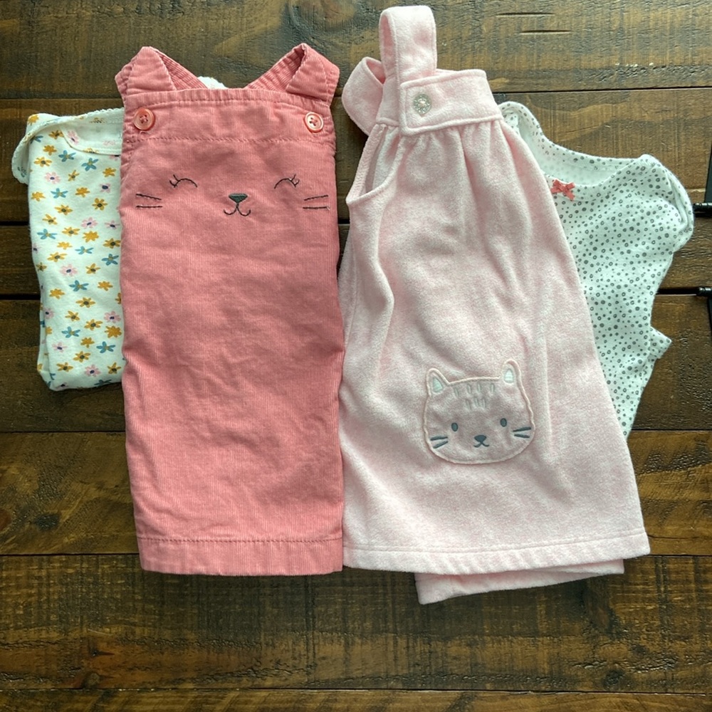 Bundle of Carter’s Baby Girl Dresses and Onesies Size 6M